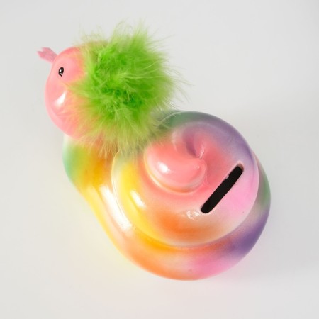 Piggy bank Ceramics "Colored snake with fluffy hairstyle" 10.5x13.9x12.3 cm-6