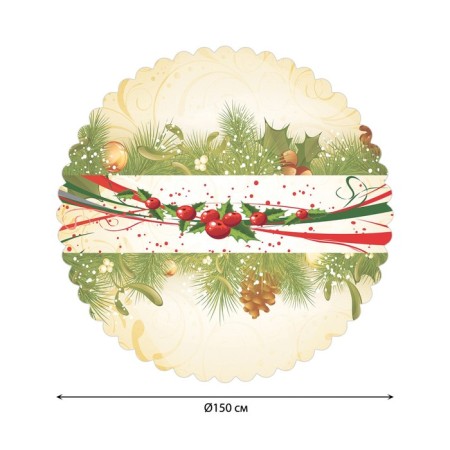 The tablecloth "Christmas Ease", Round, Saten, D = 150 cm-1