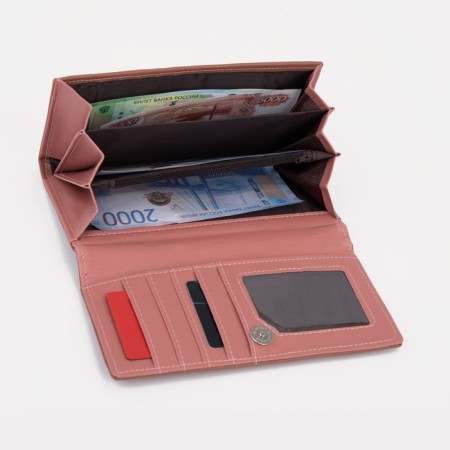 Women's wallet on magnet, pink color-3