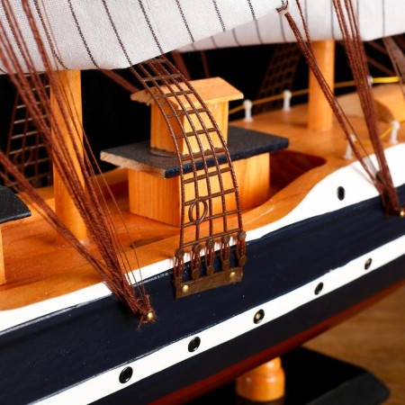 The souvenir ship is large "Gedan", the sides are blue, the sails are white, 82 × 13 × 62 cm-4