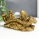 NECSK Polystone for bronze "2 carps in the rod of Zhui with a crystal" 5x4.5x12.5 cm