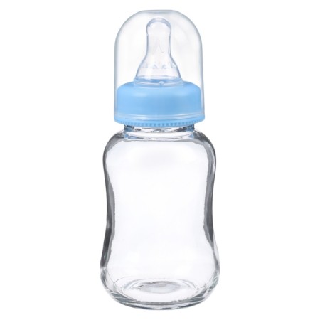A bottle for feeding, classic throat, glass, slow flow, from 6 months, 150 ml., Mix color-7