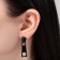 Earrings Metal "Lightning", black color