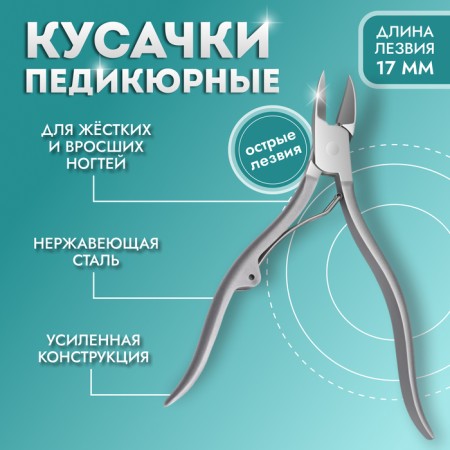 Pigitan nippers, ergonomic handle, curved blade, 12 cm, blade length - 17 mm, silver color