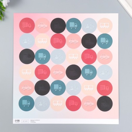 Scrapbooking paper bilateral "transport" density 180 g 30.5x32 cm-2
