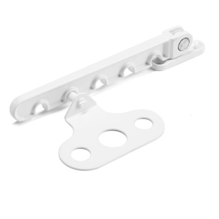 Window limiter, metal for PVC windows, white