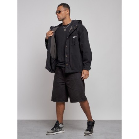 Jeaning jacket men's, size 56, black color-1