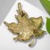 Brooch "Mine Leaf" Gemstone, color in black gold