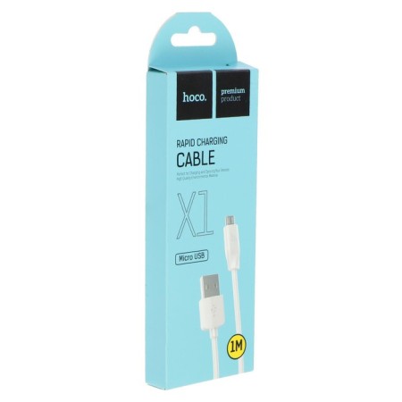 Hoco X1, microUSB - USB, 2.4 A, 1 m, white cable-3