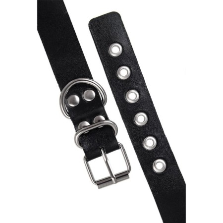 Establishment Pecado BDSM, from one strap with eyelets, genuine leather, black-5