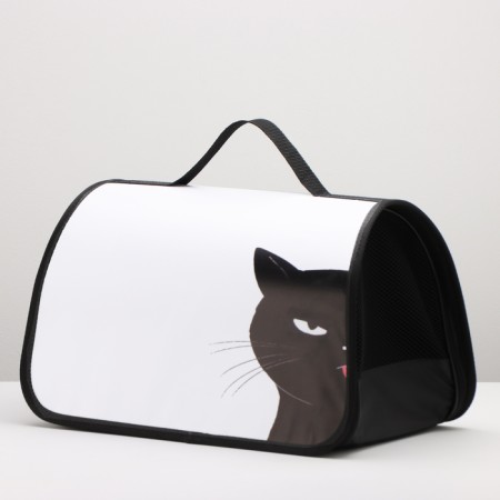 Bag - Frame -40 x 25 x 25 cm, white with a cat-2