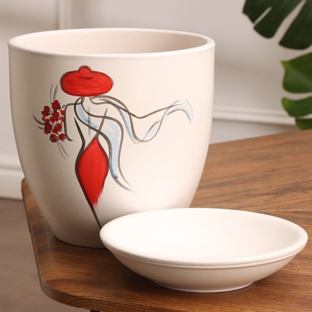 Flower pot "Girl in red" 3.5 l-1