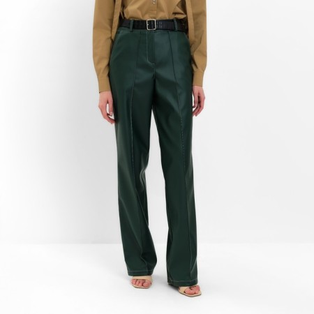 Women's pants (eco-leather) minku: Eco leather green color, rr 48