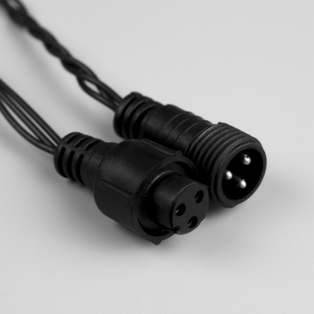 Garland “thread” 10 m, IP44, UMS, dark thread, 100 LED, warm white glow, white flicker, 220 V-4