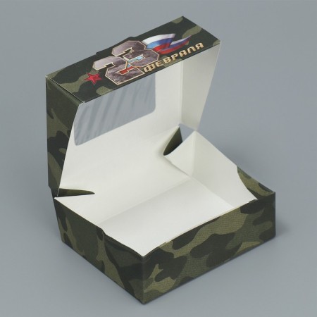 Confectionery packaging, a box with lamination "February 23", 10 x 8 x 3.5 cm-1