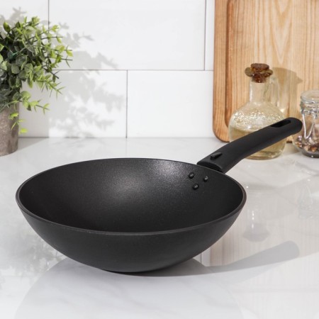 Pan Wok, D = 24 cm, removable handle, anti -stick coating, black color