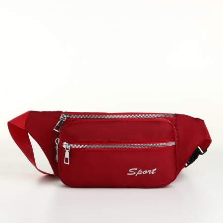 Lightning waist bag, 2 outer pockets, red color-2