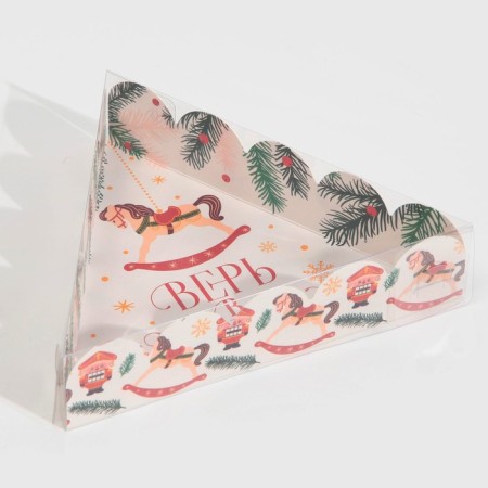 Box for confectionery products with PVC lid "Nutcracker", 18 x 18 x 4 cm, new year