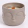 Superior wax candle in the Kashpo "Faces", 12x9 cm, gray