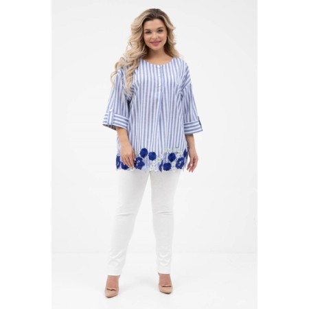 Female blouse, size 52, blue color-5