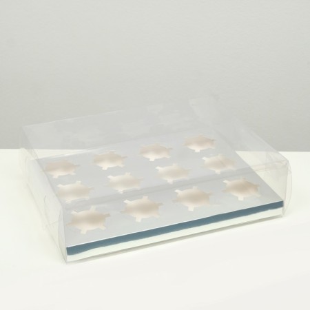 Box for 12 cupcakes, silver, 34.7 × 26.3 × 10 cm