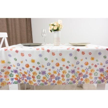 Milestock Meiwa Organdy 137 cm, roll 20 m, drawing "Rainbow of flowers"-3