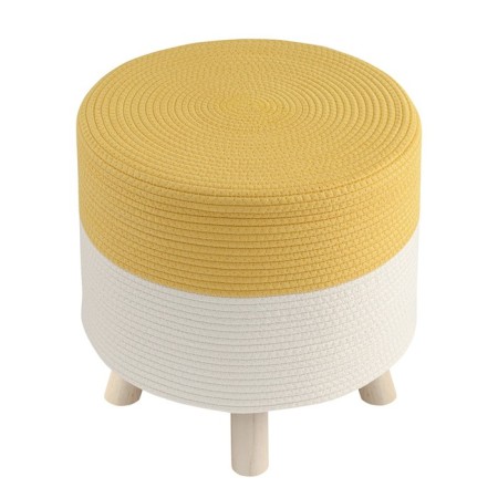 Pouff Devy, 400 × 400 × 400 mm, beige / mustard color-2