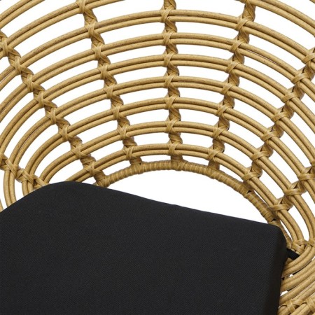 Vetle Round chair, 720 × 600 × 750 mm, artificial rattan, beige color / black-5