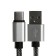 Type- C cable - usb, 2.1 a, nylon braid, 1 meter, silver