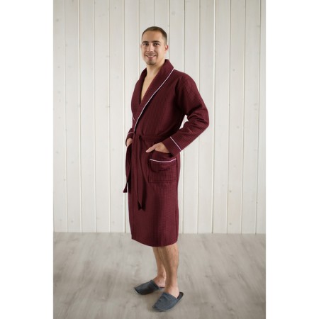 Male dressing gown, shalka+kant, size 56, brick color, waffle-1