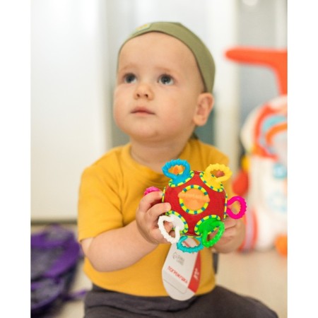 Developing toy - rattle, "ball - ratchet", rattle, color of mix, crumb I-7