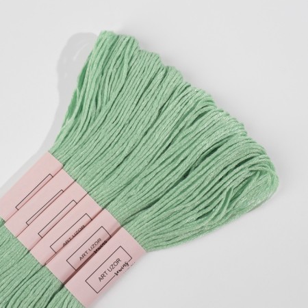 A set of threads muline No. 966, 8 ± 1 m, 6 pcs, the color is delicate green-4