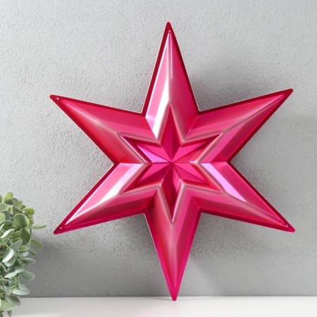 Figure "Star in the Star" Small red metallic, 38.8x33.5 cm-1