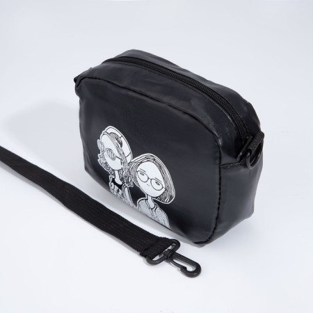 Bag Cross-Bodi with a zipper, black color-4