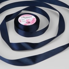 Satin tape, 25 mm × 23 ± 1 m, sapphire color No. 120