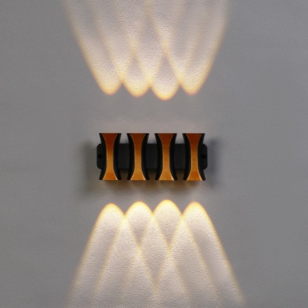 Facade lamp "Elegant", FSD-041, 8 W, 3000K, 4 rays, IP65, 220 V, plastic, black