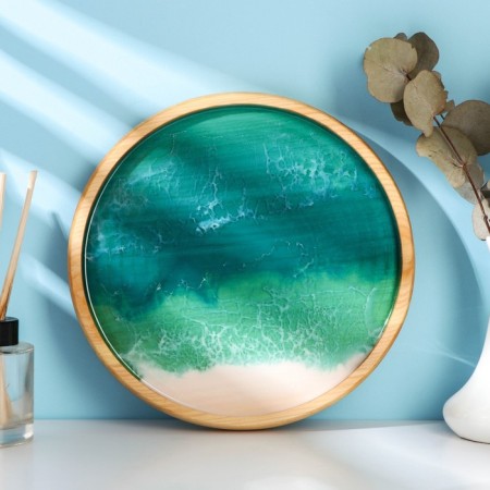 Epoxy food resin of ADELICA, 25 × 2.5 cm, solid cedar array, MIX drawing-4