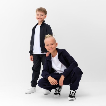 Kids (sweatshirt, pants) minku dark blue color, height 152 cm-5