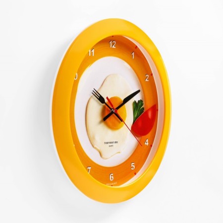 Wall clock, series: kitchen, ovarian, d-29 cm, yellow rim-1