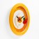 Wall clock, series: kitchen, ovarian, d-29 cm, yellow rim