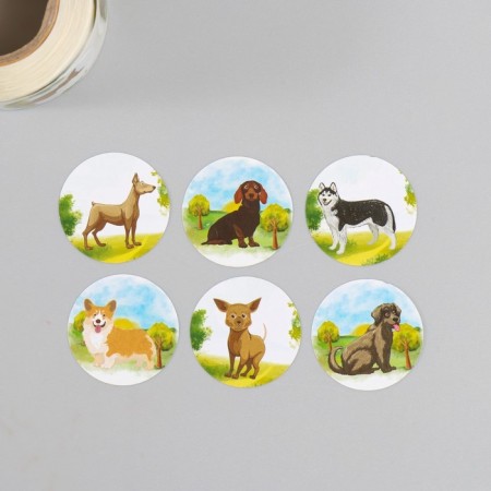Stick Paper "dog" d = 2.5 cm 252 pcs in the roll-3