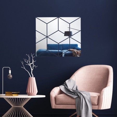 Interior stickers "cube", mirror, wall decor, panel 45 x 51 cm, 15 email-2