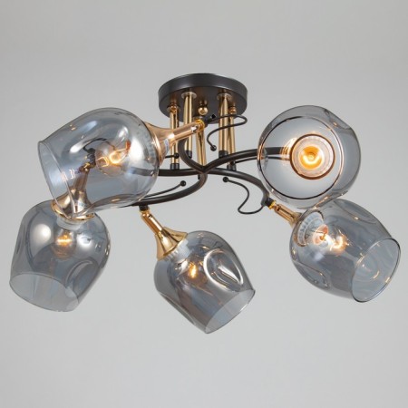 Chandelier N5031/5 COF+FGD coffee/gold 5x60W E27 66x66x24cm-1