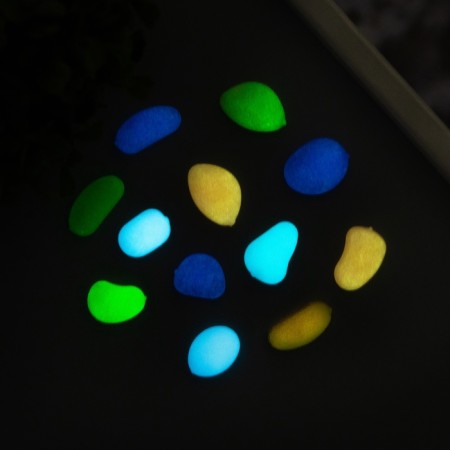 Decor for creativity plastic shines in the dark "multi -colored pebbles" set 12 pcs-1