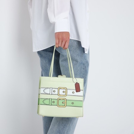 Female bag, lightning tout, green color-7