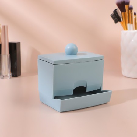 Organizer for storing cotton sticks, with a lid, 9 × 6.5 × 7.5 cm, color mix-3