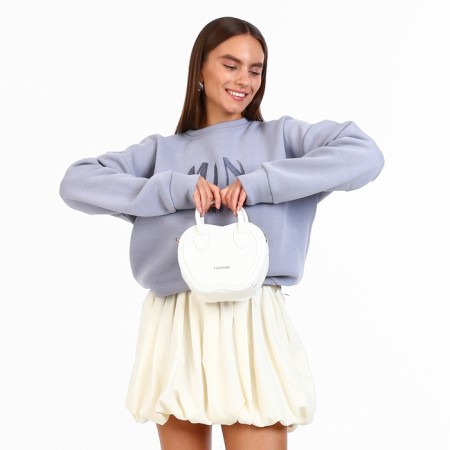 Bag Women's Cross-Bodi with a zipper, white color-1