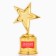 Cup Award Figure: Star "Favorite Educator" gold, plastic, 16.5 x 6.3 cm.
