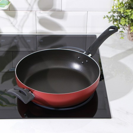 Flot Dilan Promo, D = 26 cm, plastic handle, anti -stick coating, burgundy color-5