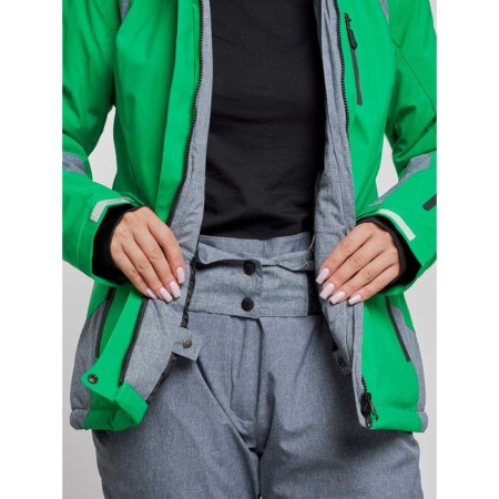 Ski jacket female winter, size 50, green color-7